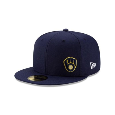 Milwaukee Brewers Gorra | New Era MLB Flawless 59fifty Fitted Cap Mexico - Azules